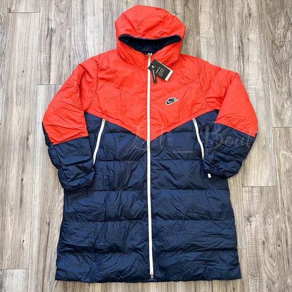 Nike Men's Sportswear Shield Down-Fill Windrunner Parka CU4408-673 Red Navy XXL